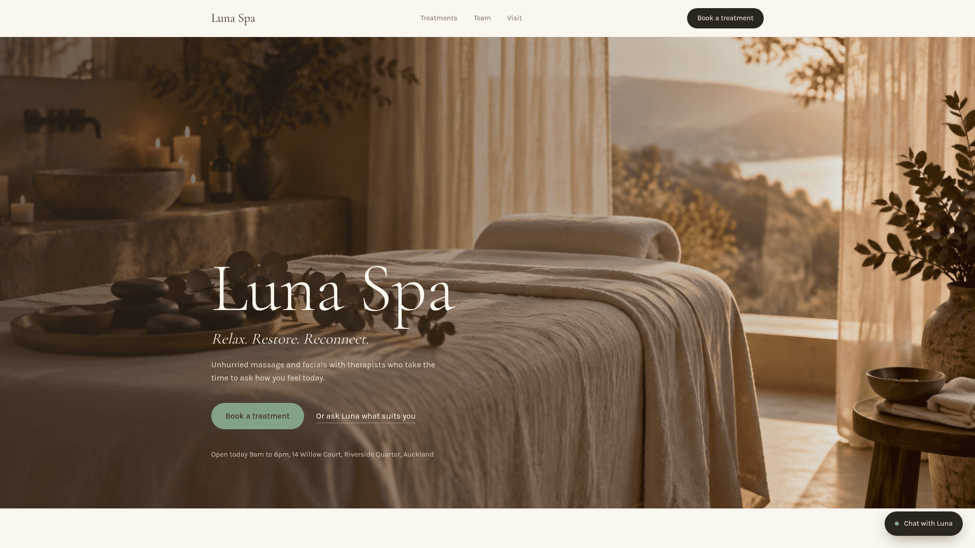 Luna Spa — homepage